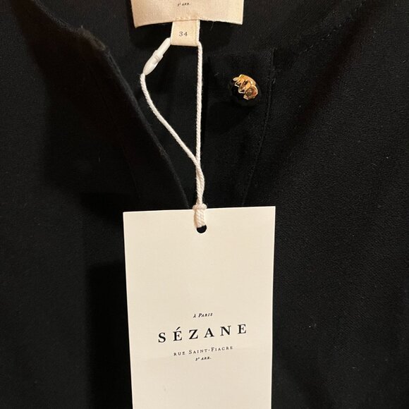 Sezane Romaine Shirt - Black - Picture 7 of 7